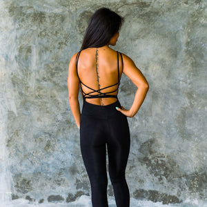 TREELANCE Yoga Workout Black Jumpsuit Bodysuit One Piece Bodysuits  Jumpsuits for